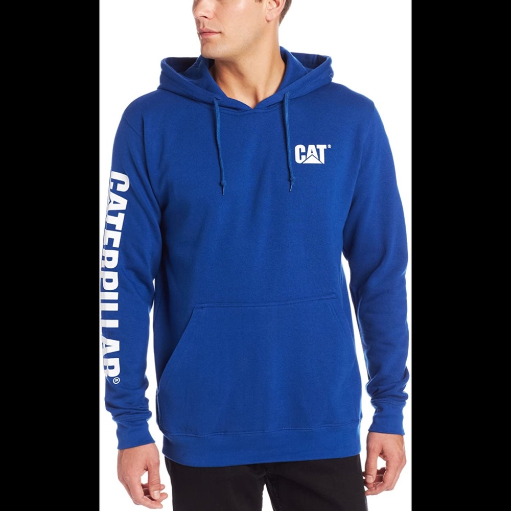 CAT TRADEMARK BANNER HOODED SWEATSHIRT SZ M